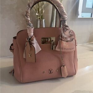 Louis Vuitton Pink Satchel with Scarf Accent